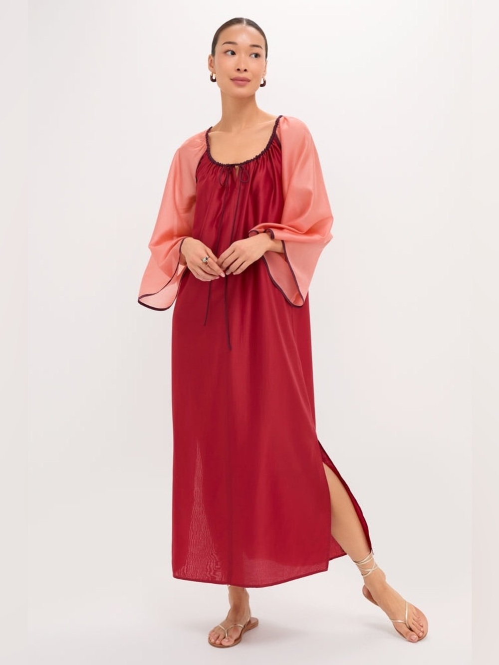 Tuckernuck Terracotta Colorblock Organza Zola Maxi Dress Size Large NWT